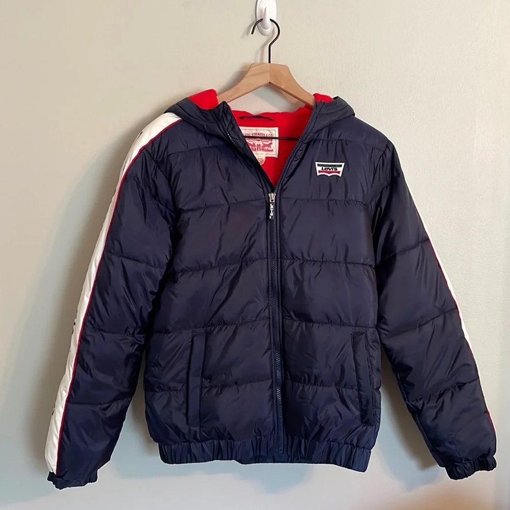 Boy’s Levi’s Navy Puffer Coat Size XL NWT